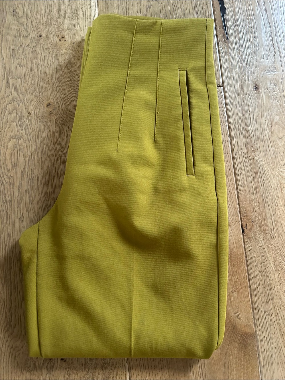 High-Waist Slim Tapered Men’s Pants - Mustard - Picture 3 of 5